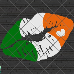 Lips Irish Svg, St Patrick&#39;s Day svg, Irish svg, Shamrock svg, Clover svg, Lucky Charm svg, Cut File, Cricut, Silhouette, PNG