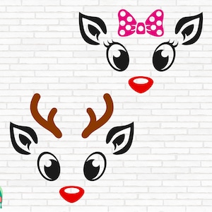 Rudolph De Roodneus Rendier SVG, Kerst Rendier svg, Rudolph Gezicht Svg, Rudolph Rendier Cut Files, Cricut, Silhouet, Png, Svg, Eps