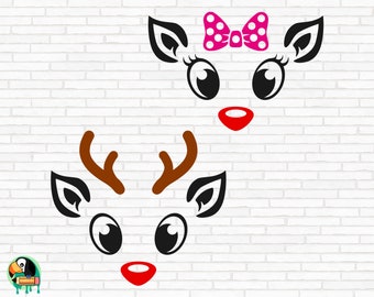 Rudolph The Red Nosed Reindeer SVG, Christmas Reindeer svg, Rudolph Face Svg, Rudolph Reindeer Cut Files, Cricut, Silhouette, Png, Svg, Eps