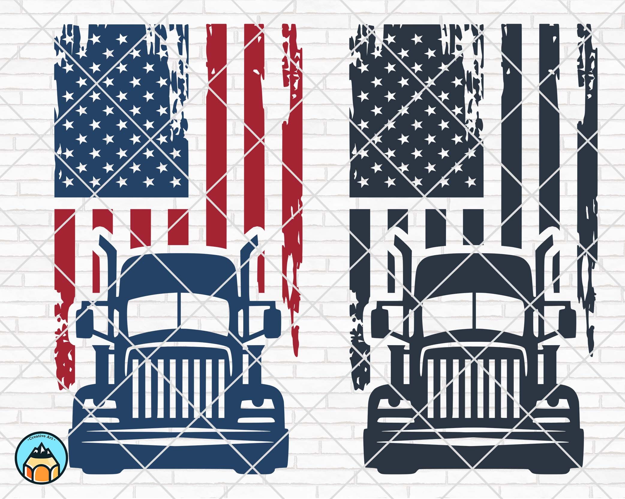 Download American Trucker Flag Svg Truck Logo Svg