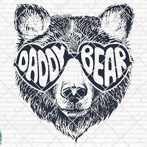 Daddy Bear SVG, Daddy Bear with Sunglasses, Daddy SVG, père ours svg, Daddy Bear Cut fichier, Papa Bear, Papa, Papa Ours, cricut, silhouette