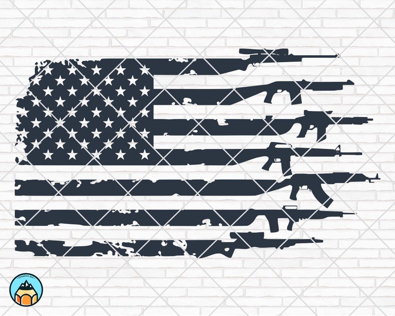 Download American Flag with Guns svg Guns Flag svg Military Flag ...