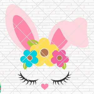 Bunny Face SVG, Spring Svg, Easter Svg, Spring Design for Shirts, Spring Quotes, Spring Cut Files, Cricut, Silhouette, Png