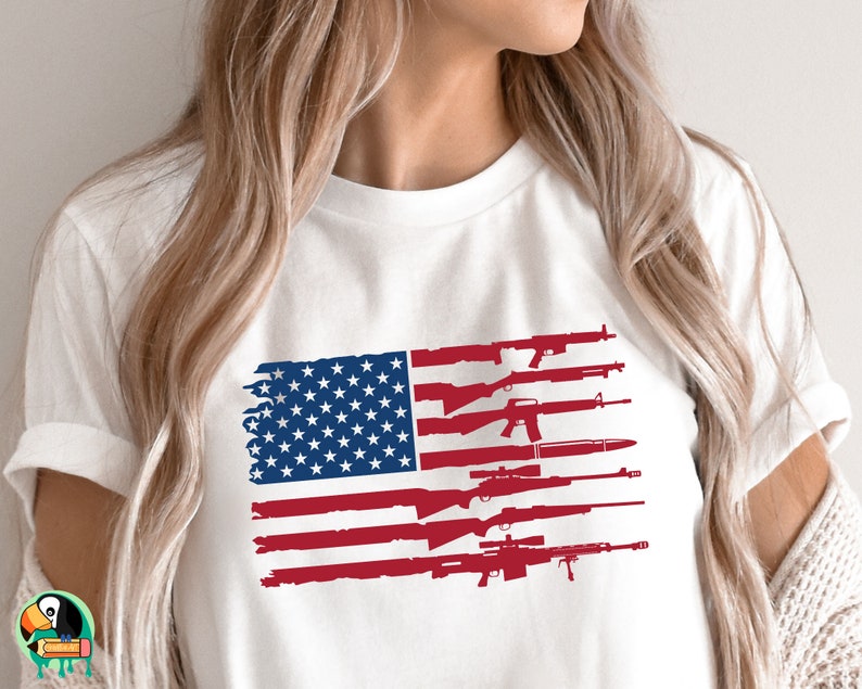 American Gun Flag SVG Guns US Flag Svg Patriotic Svg - Etsy
