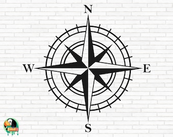Brújula SVG, Brújula náutica svg, Rosa de los vientos svg, Estrella de la brújula svg, Norte Sur svg, Archivos de corte, Cricut, Silueta, Png, Svg, Eps, Dxf