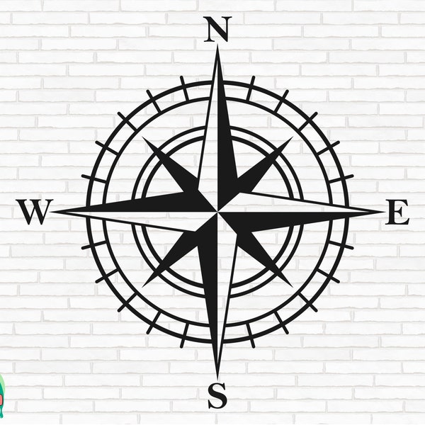 Compass SVG, Nautical Compass svg, Compass Rose svg, Compass Star svg, North South svg, Cut Files, Cricut, Silhouette, Png, Svg, Eps, Dxf