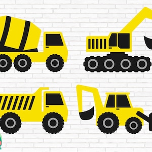 Camions de construction SVG, excavatrice Svg, camion à benne basculante svg, machines de construction svg, tracteur svg, véhicules svg, fichiers coupés, cricut, png, svg