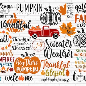 Fall SVG Bundle, Fall Svg, Autumn Svg, Thanksgiving Svg, Fall Svg Designs, Fall Svg Sign, Autumn Bundle Svg, Cricut, Silhouette, PNG