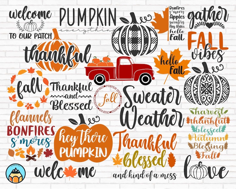 Fall SVG Bundle, Fall Svg, Autumn Svg, Thanksgiving Svg, Fall Svg Designs, Fall Svg Sign, Autumn Bundle Svg, Cricut, Silhouette, PNG 