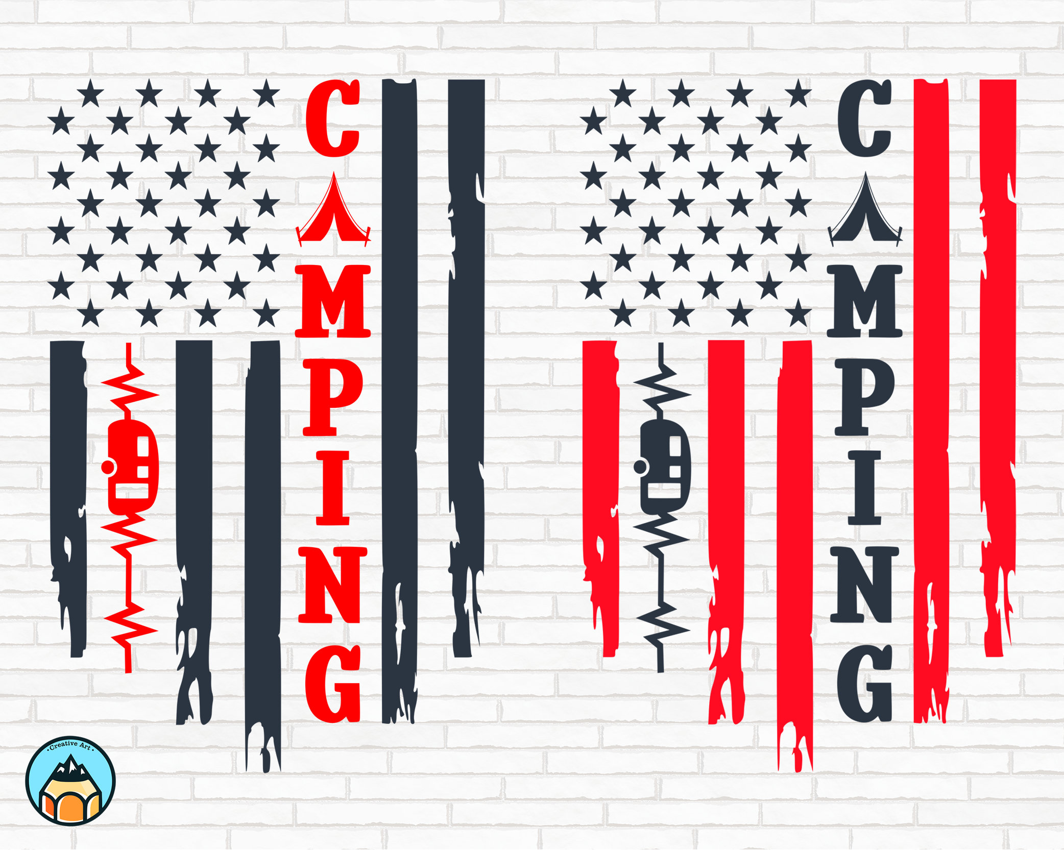 USA Camping Svg, Camping USA Flag, Camping Distressed Flag, Camping ...