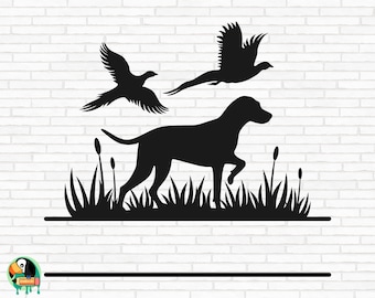 Fasanjakt SVG, Jakthund svg, Fasan svg, Jaktmonogram svg, Jakt svg, Klippfiler, Cricut, Silhuett, Png, Svg, Eps, Dxf