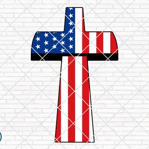 Amerikaanse vlag Kruis SVG | Cross SVG | Cross Clipart | Kruissilhouet | Kruisvlag SVG | Kruis voor Cricut | Christelijk kruis svg