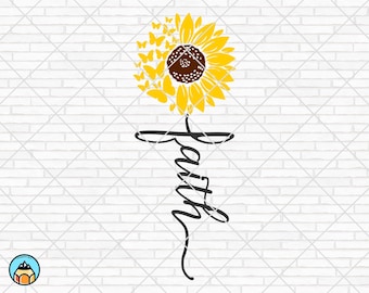 Fe Girasol svg, Christian svg, Fe svg, Jesús svg, Religioso svg, Espiritual svg, Cruz svg, Biblia svg, Cricut, Silueta, PNG