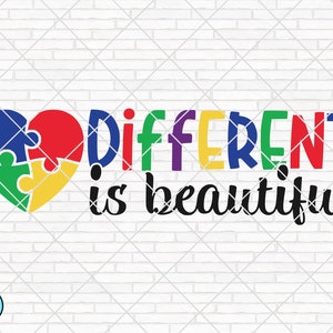Different Is Beautiful svg, Autisme svg, Autisme Maman svg, Autisme Sensibilisation svg, Autisme Puzzle svg, Autism Love Cut Files Cricut Silhouette PNG