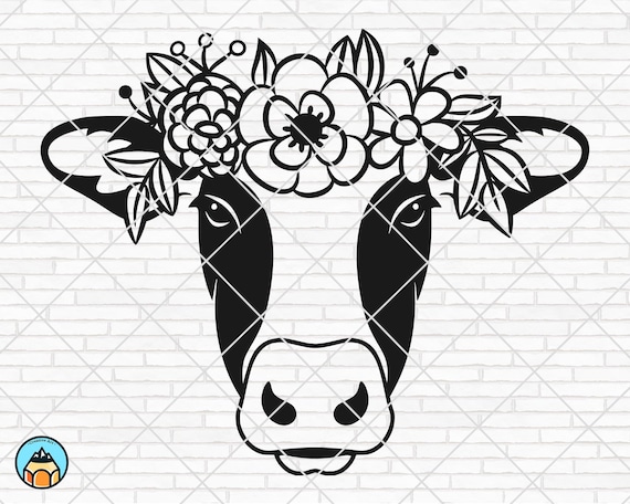 Download Cow With Flowers Svg Cow Mandala Svg Cow Face Svg Etsy