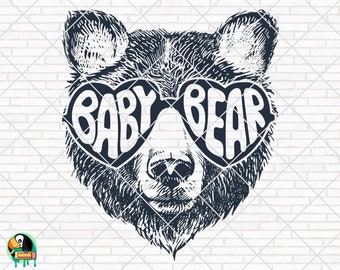Baby Bear SVG, Baby Bear with Sunglasses, Baby SVG, Baby bear svg, Baby Bear Cut file, Baby Bear, Baby, Baby Bear, cricut, silhouette