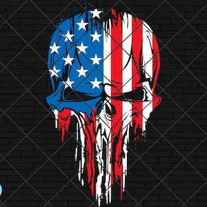 USA Punisher Skull Svg, USA Skull Svg, USA Skull 4th of July, Punisher Skull Svg, American Flag Punisher, Skull Punisher Svg, Skull America