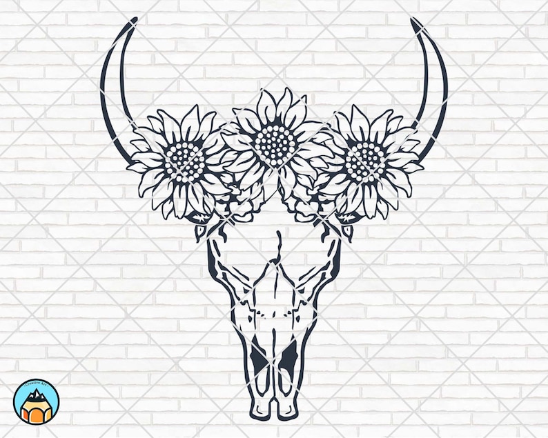 Download Cow Skull SVG Floral Cow Skull Floral Wreath svg Boho svg ...