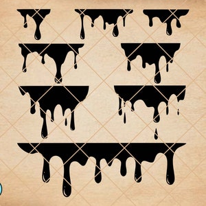 Dripping borders svg dripping svg Dripping borders cut files Dripping borders png Dripping borders image Paint drip svg Cricut Silhouette