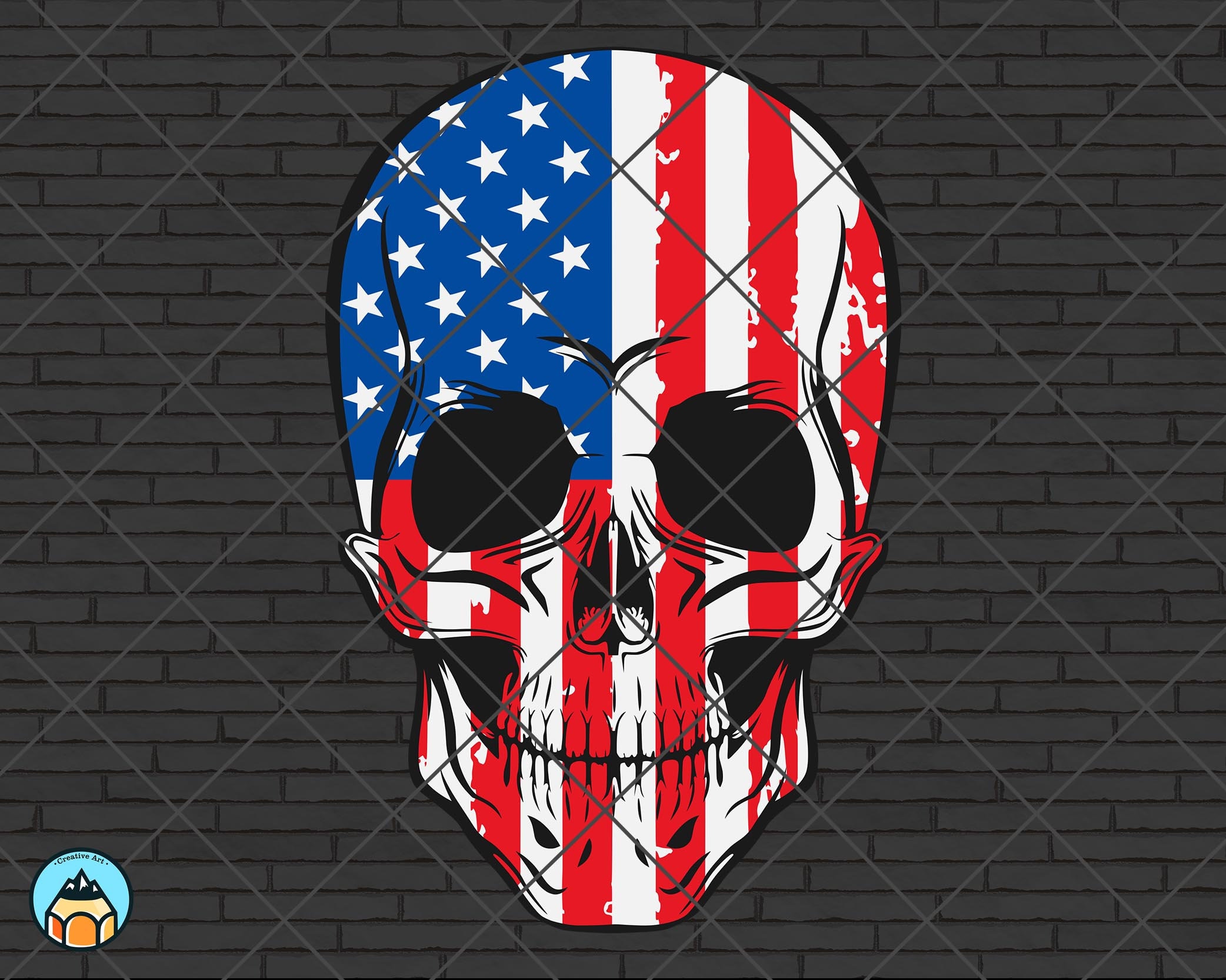 Skull American Flag svg Usa Flag Patriotic Skull Skull Flag | Etsy