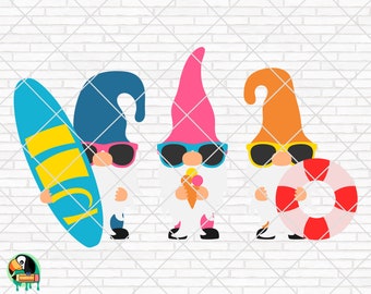 Beach Gnomes SVG, Summer Svg, Beach Svg, Summer Design for Shirts, Summertime Svg, Summer Cut Files, Cricut, Silhouette, Png
