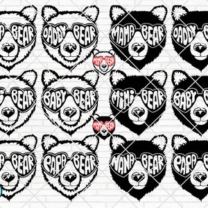 Bear Family svg, Mama Bear svg, Nana Bear svg, Papa Bear svg, Baby Bear svg, Daddy Bear svg, Mimi Bear, Bear Cut fichier Bundle Set, svg, png