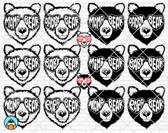Bear Family svg, Mama Bear svg, Nana Bear svg, Papa Bear svg, Baby Bear svg, Daddy Bear svg, Mimi Bear, Bear Cut file Bundle Set, svg, png