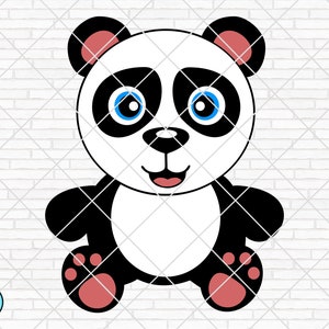 Baby Panda svg, Cute Panda svg, Panda Bear clipart, Cartoon Panda svg, Kawaii Pandas dxf, eps, cricut, silhouette, cut file, vector vector