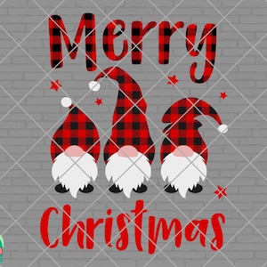 Christmas Gnomes svg, Buffalo Plaid svg, Merry Christmas svg, Winter svg, Christmas Decor svg, Cut File, Cricut, Silhouette, PNG