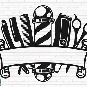 Logo zakładu fryzjerskiego SVG, Zakład fryzjerski SVG, Logo fryzjera SVG, Logo stylisty fryzur SVG, Strzyżenie SVG, Fryzjer SVG, Pliki do cięcia, Cricut, Png, SVG