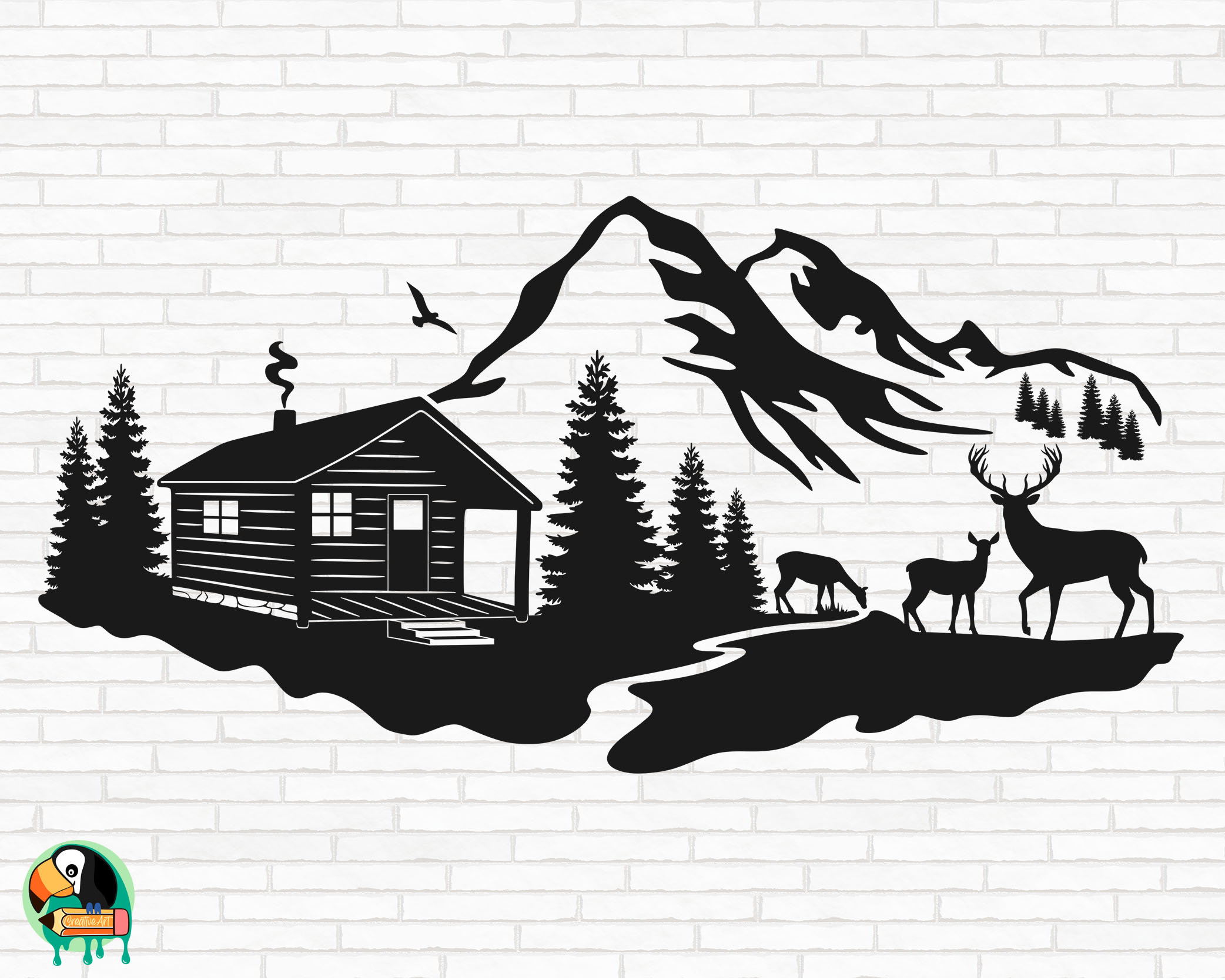 Winter Log Cabin SVG Camping Lodge Svg Outdoor Svg Mountain Etsy UK