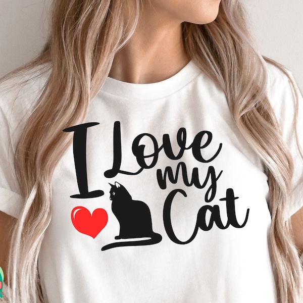 I Love my Cat Svg, Cat Lovers Svg - Instant Download