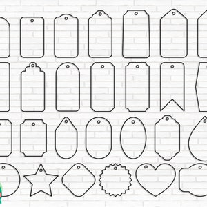 Gift Tag SVG, Tag Outlines Svg, Tag Svg, Gift Tag Shapes Svg, Frames
