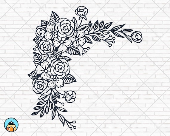 Flowers frame SVG cut file, Daisy flower SVG, Floral frame SVG png, Floral border svg png, Floral ornament svg png, Wedding frame svg