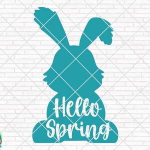 Spring Bunny SVG, Bunny Svg, Spring Svg, Easter Svg, Spring Design for Shirts, Spring Quotes, Spring Cut Files, Cricut, Silhouette, Png