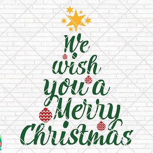 Le deseamos una Feliz Navidad Svg, árbol de Navidad Svg, Feliz Navidad Svg, Navidad Svg para camisas, Cricut, Silueta, PNG