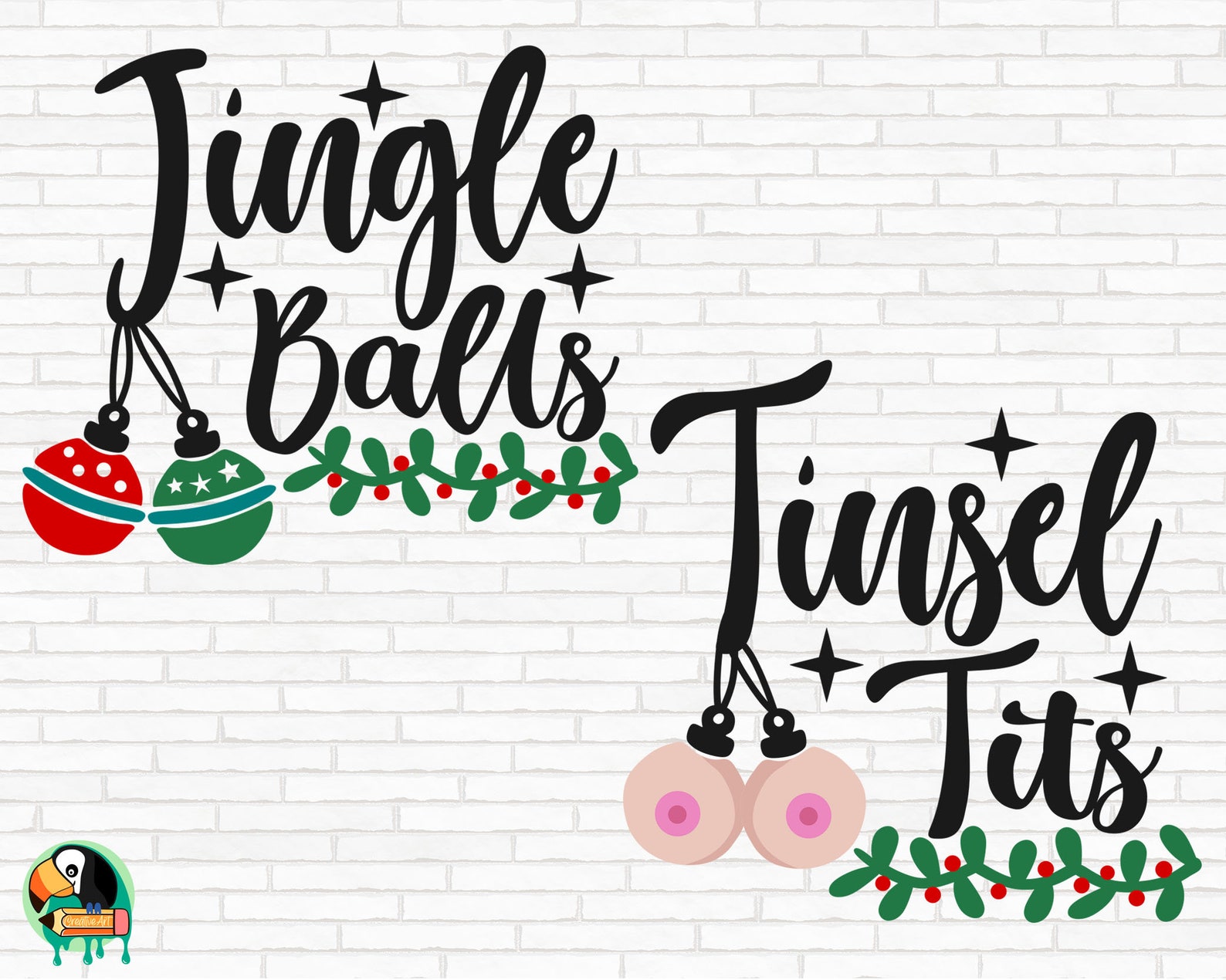 Jngle Balls SVG, Tnsel Tts SVG, Funny Chrstmas SVG, Chet Nut Svg