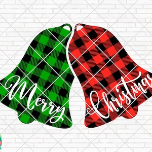 Christmas Bell svg, Buffalo Plaid svg, Merry Christmas svg, Winter svg, Christmas Bell png, Christmas Decor svg, Cricut, Silhouette