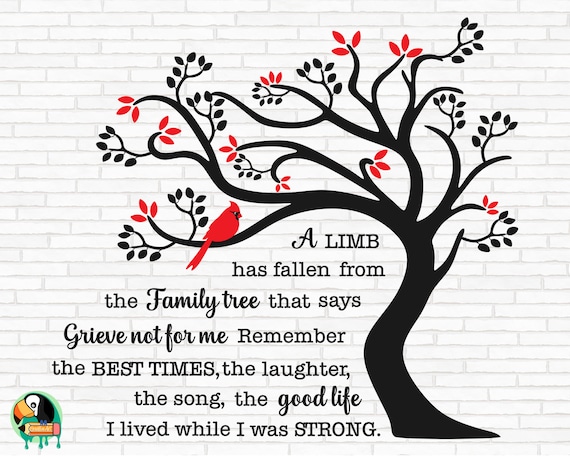 A Limb Has Fallen SVG, Cardinal Svg, Memorial Svg, Funeral Svg, Sympathy Svg, Remembrance Svg, A Limb Has Fallen Cut Files, Cricut, Png, Svg