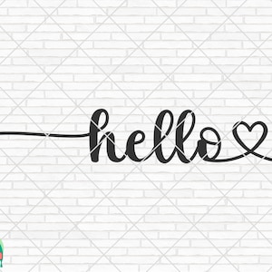 Hello SVG, Welcome Sign Svg, Hello Design für Shirts, Hello Cut Dateien, Cricut, Silhouette, Png, Svg