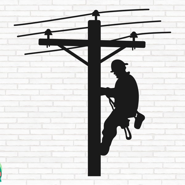 Lineman Electrician SVG, Power Pole svg, Lineman svg, Electrician svg, Instant Download, Cut Files, Cricut, Silhouette, Png, Svg, Eps, Dxf