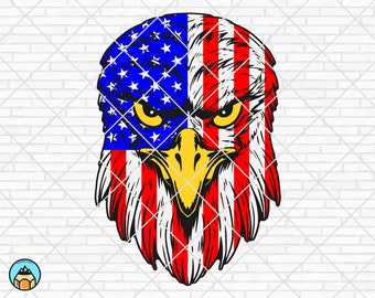 Adler amerikanische Flagge Svg, Merica Svg, Usa Flagge, patriotische Adler, bald Adler, 4. Juli, American Eagle Svg, Dxf, Cricut, Silhouette, geschnittene Datei