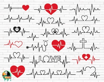 Heartbeat SVG, Heartbeat Line Svg, Heartbeat Pulse Svg, Healthcare Svg, Lifeline Svg, Heart Svg, Nurse svg, Cut Files, Cricut, Png, Svg