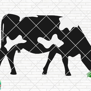 Eating Cow SVG, Cow svg, Cow Head svg, Cow Vector, Animal svg, Cow svg for Shirt, Cow Clipart, Cow Cut File, Cow PNG, Cricut, Silhouette