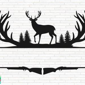 Deer Hunting Frame SVG, Deer Name Frame svg, Hunt svg, Hunter svg, Hunting Monogram svg, Hunting Rifle svg, Cut Files, Cricut, Png, Svg