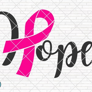 Hope svg, Cancer du sein svg, Cancer Awareness svg, Cancer Survivor svg, Cancer Ribbon svg, Fight Cancer svg, Cricut, Silhouette, PNG