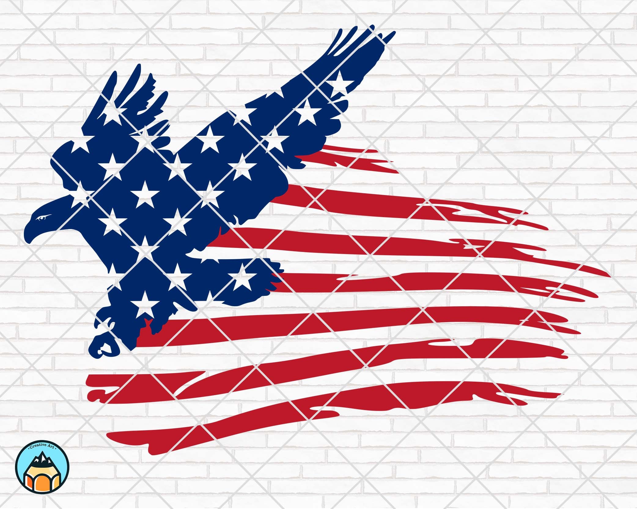 Bald Eagle SVG american Eagle Distressed American Flag clip art printable patriotic designs