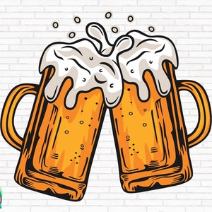Beer Cheers SVG, Beer Mug Svg, Beer Glass Svg, Beer Svg, Alcohol Svg, Beer Clipart Svg, Beer Vector Svg, Cut Files, Cricut, Png, Svg image 1