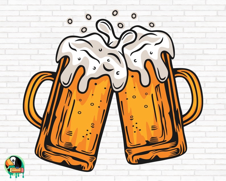 Beer Cheers SVG, Beer Mug Svg, Beer Glass Svg, Beer Svg, Alcohol Svg, Beer Clipart Svg, Beer Vector Svg, Cut Files, Cricut, Png, Svg image 1