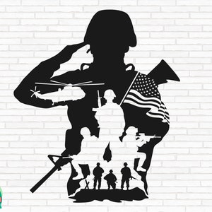 US Soldier SVG, Veteran Soldier svg, American Troops svg, Army svg, Military svg, USA Flag svg, Cut Files, Cricut, Silhouette, Png, Eps, Dxf